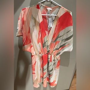 H & M Size Large Coral summer kimono style dress new with tags